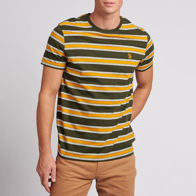 U.S. Polo Assn. Green Striped Cotton T-Shirt