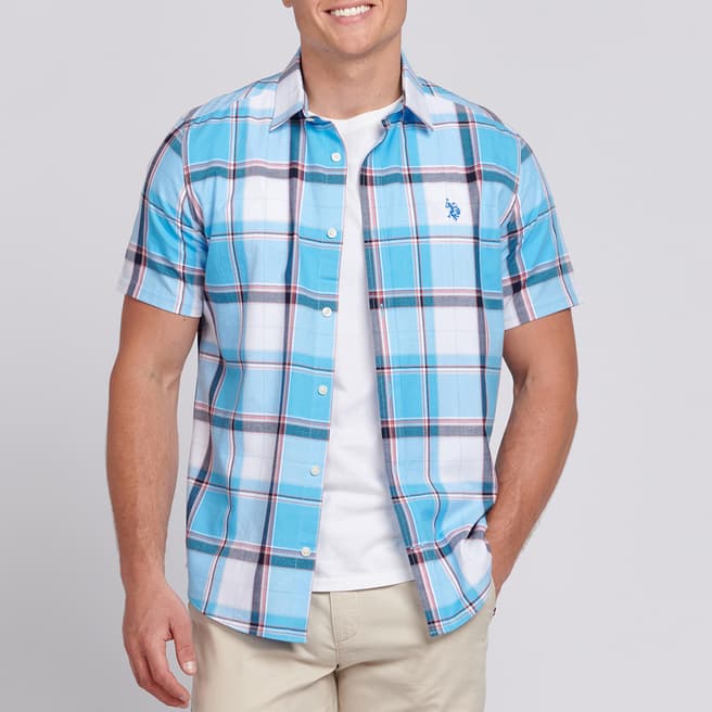 U.S. Polo Assn. Blue Check Print Cotton Shirt