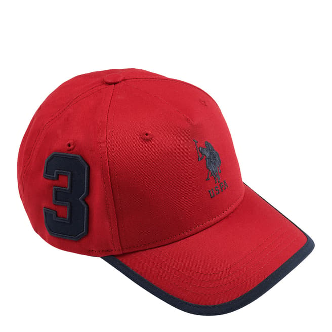 U.S. Polo Assn. Red Patch Logo Cotton Baseball Cap
