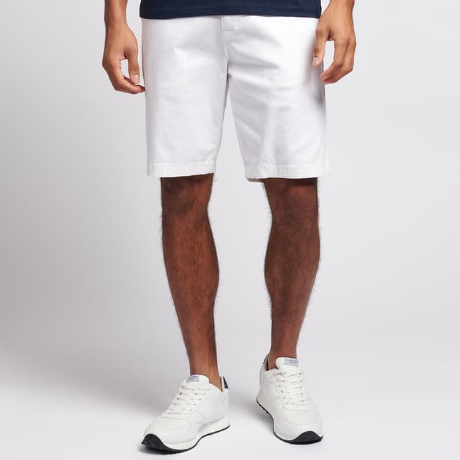 U.S. Polo Assn. White Heritage Cotton Blend Chino Shorts