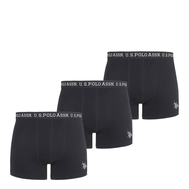 U.S. Polo Assn. Black 3 Pack Cotton Blend Boxers