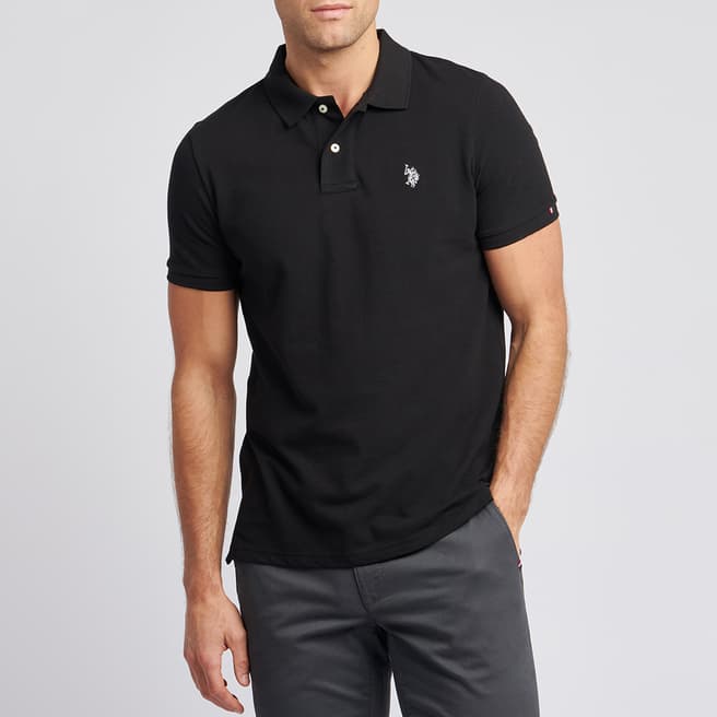 U.S. Polo Assn. Black Pique Cotton Polo Shirt