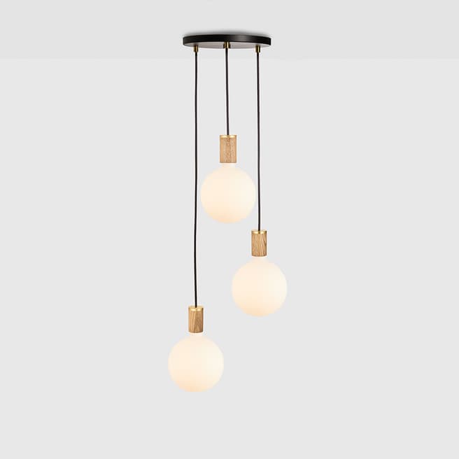 Tala Small Black Canopy with Oak Pendants with Sphere IV