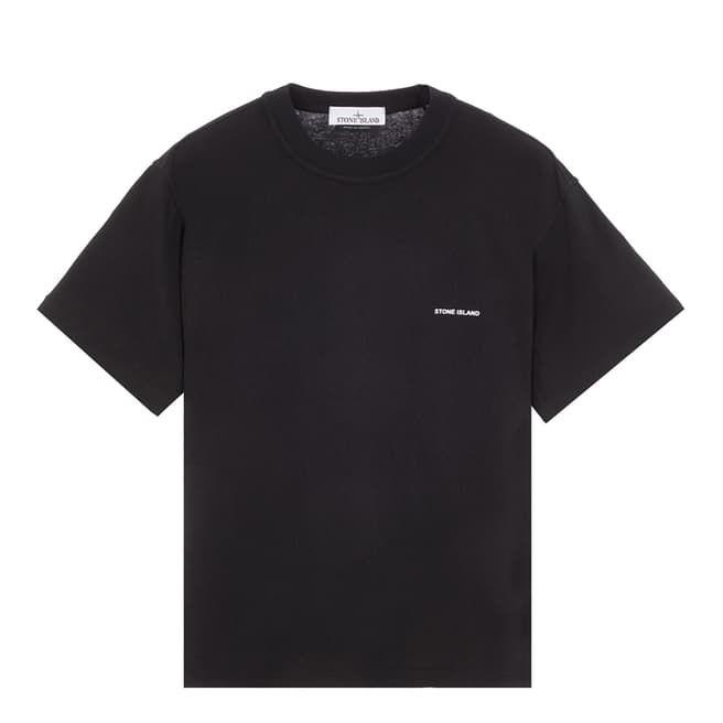 Stone Island Black Garment Dyed Cotton T-Shirt