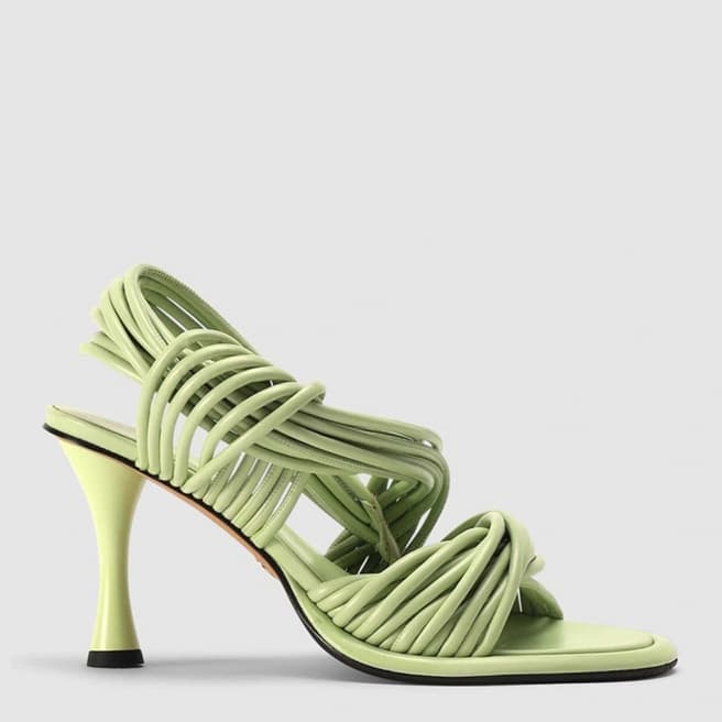 Proenza Schouler Green Pipe Slingback Heeled Sandals