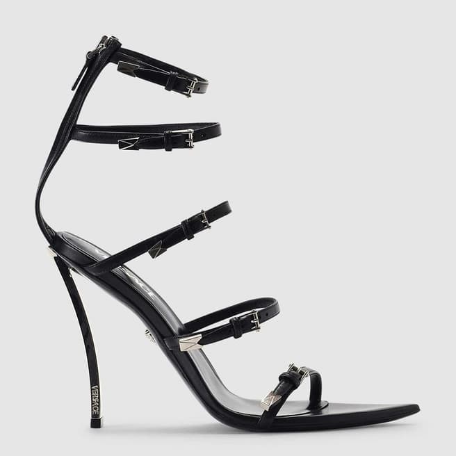 Versace Black Pinpoint Heeled Sandals