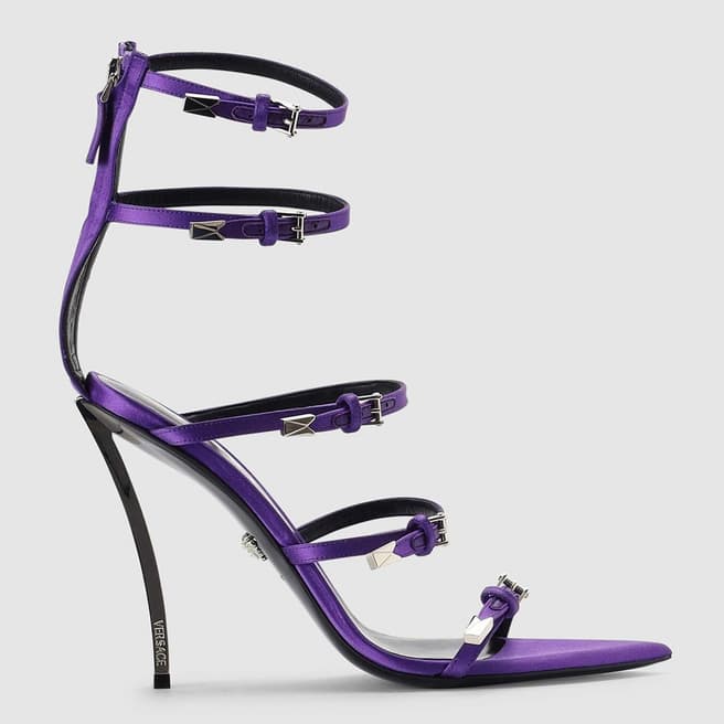 Versace Purple Pinpoint Heeled Sandals