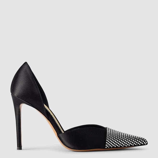 Alexander McQueen Black Embellished Dorsay 105 Heeled Shoes