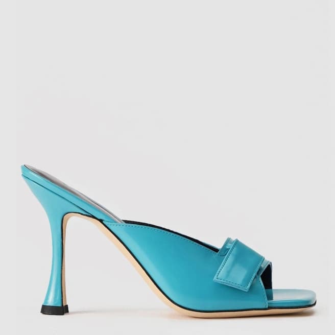 By Far Blue Olivia Mule Heeled Sandals