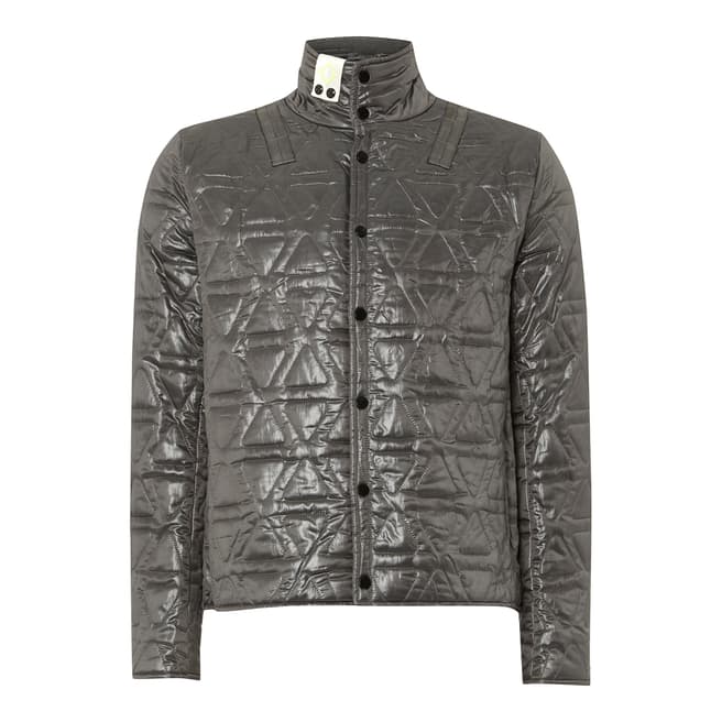 Ma Strum Silver High Neck Quilted Jacket