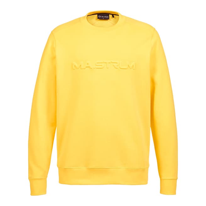 Ma Strum Yellow Embossed Logo Crew Sweatshirt