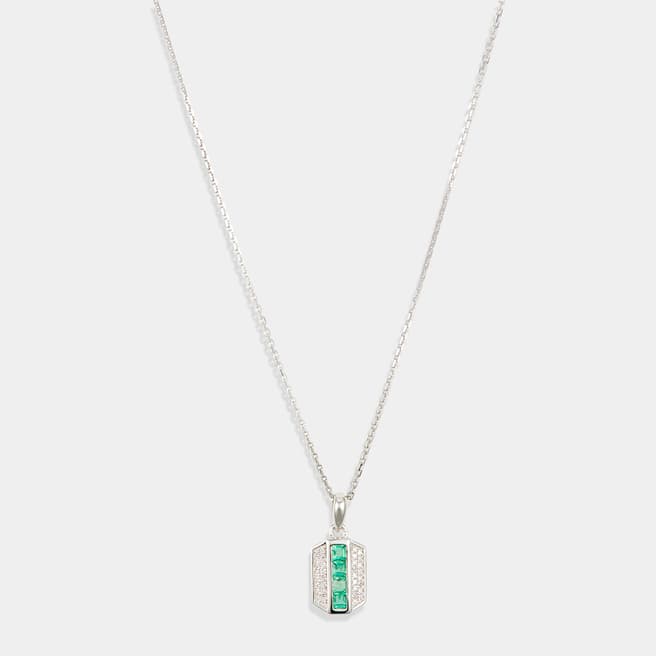 MUSE White Gold "Keona" Emerald Necklace