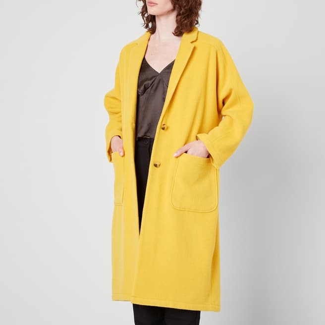 American Vintage Yellow Rikita Wool Blend Coat
