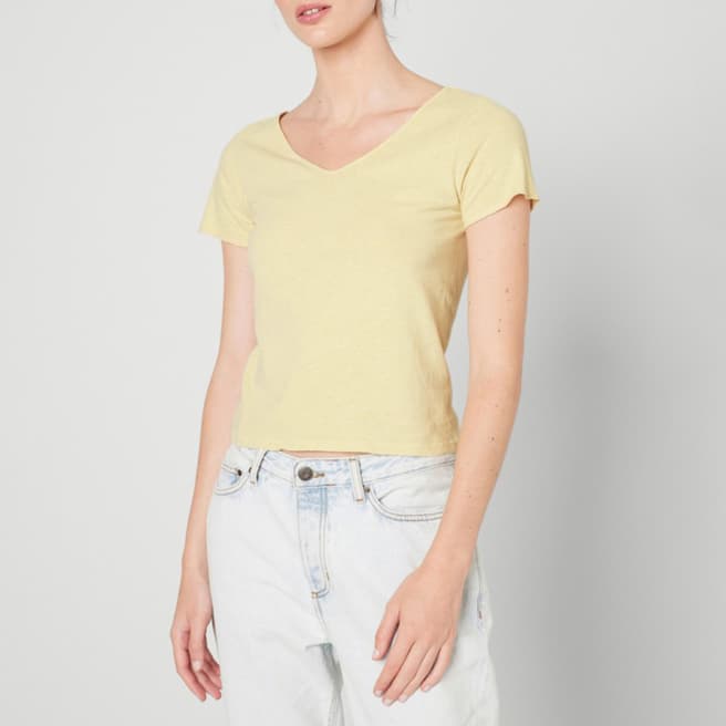 American Vintage Yellow Aksun Cotton T-Shirt