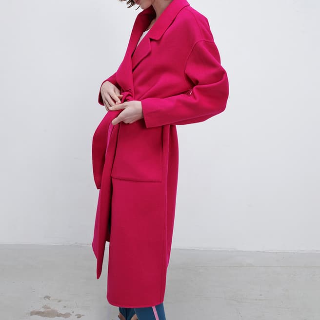 American Vintage Pink Dadoulove Wool Blend Coat