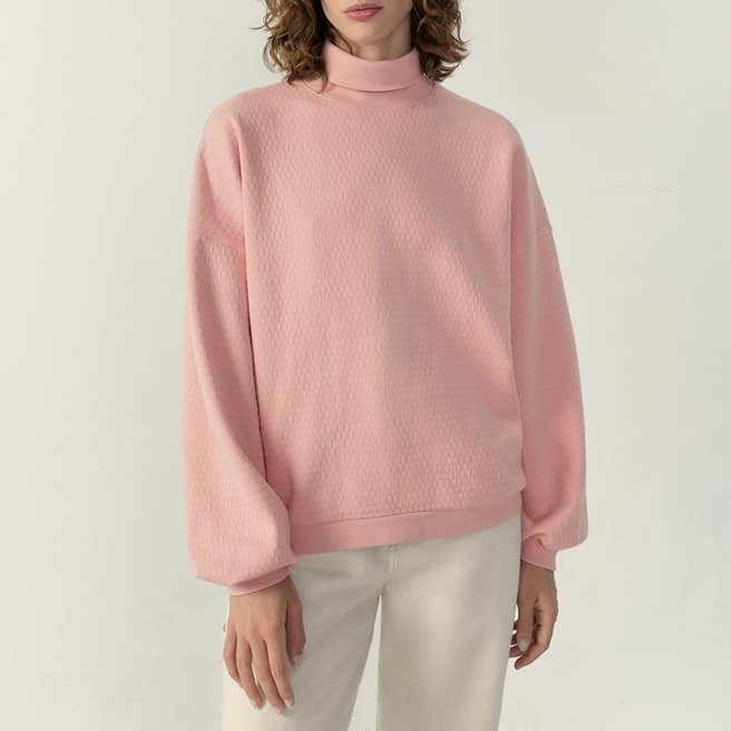 American Vintage Pink Ellan Cotton Sweatshirt