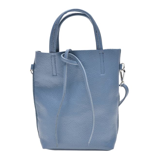 Anna Luchini Blue Italian Leather Shoulder Bag