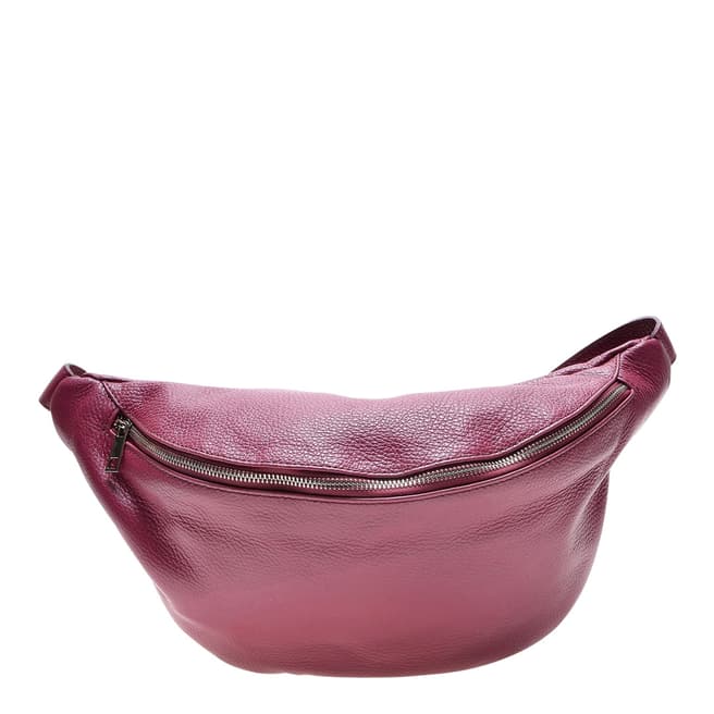 Isabella Rhea Burgandy Italian Leather Waist Bag