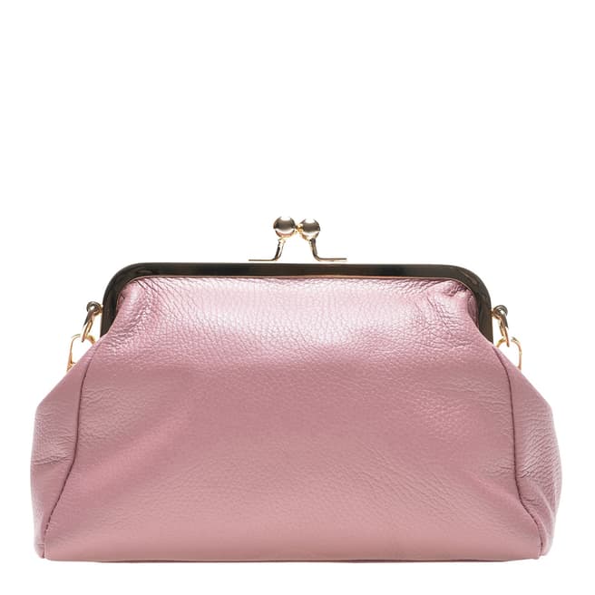 Carla Ferreri Pink Italian Leather Clutch Bag