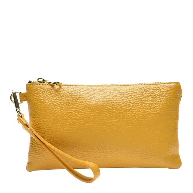 Luisa Vannini Brown Italian Leather Clutch Bag