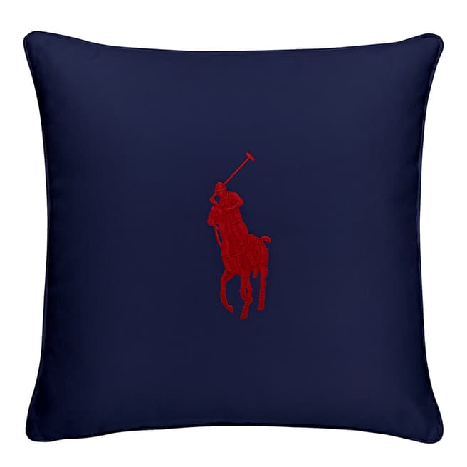 Ralph Lauren Pony Cushion Cover, Navy/Red