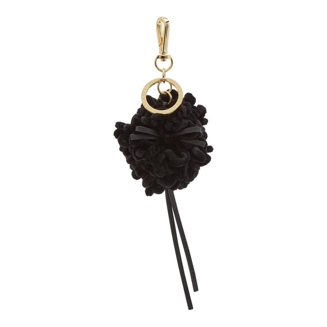 Lulu Guinness Black Doogly Chenille Key Charm 