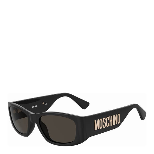 MOSCHINO Black Rectangular Sunglasses 55 mm
