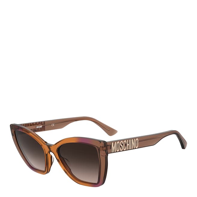 MOSCHINO Brown Rectangular Sunglasses 55 mm