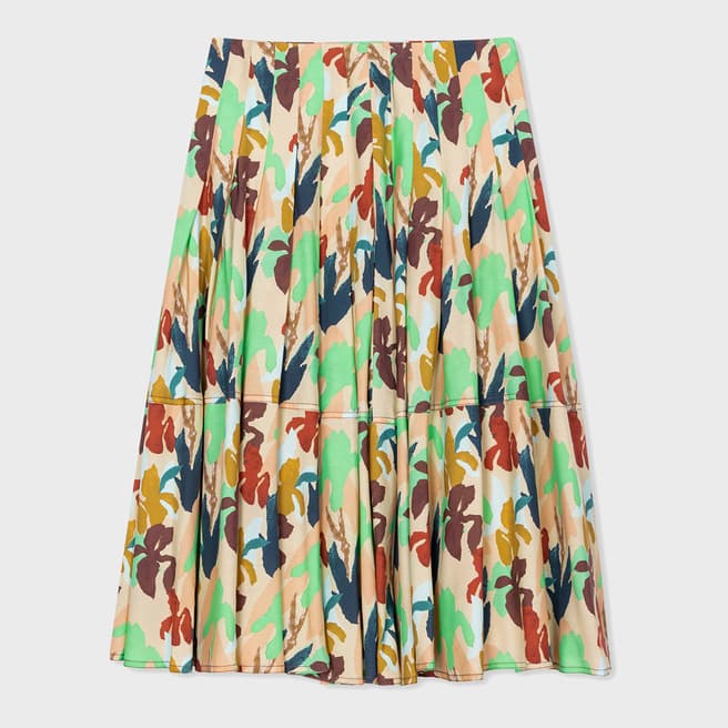 PAUL SMITH Multi Pleated Silk Blend Skirt