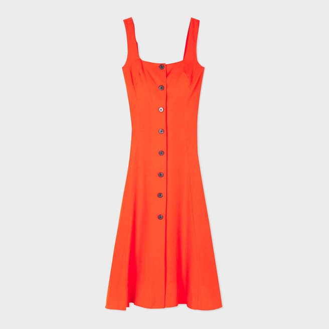 PAUL SMITH Orange Button Linen Dress
