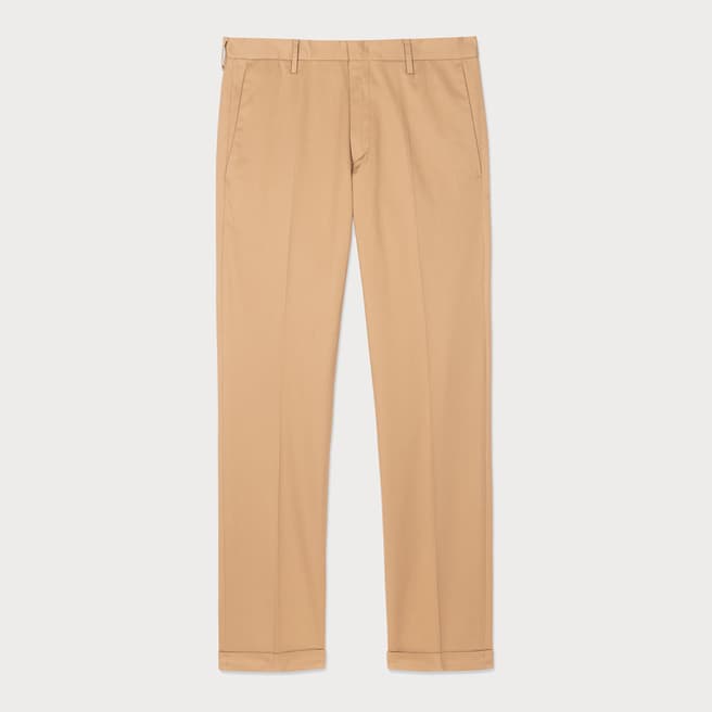 PAUL SMITH Camel Stretch Cotton Blend Trousers