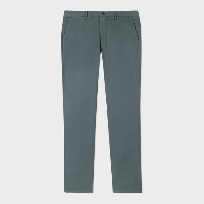 PAUL SMITH Grey Mid Fit Stretch Cotton Blend Chinos