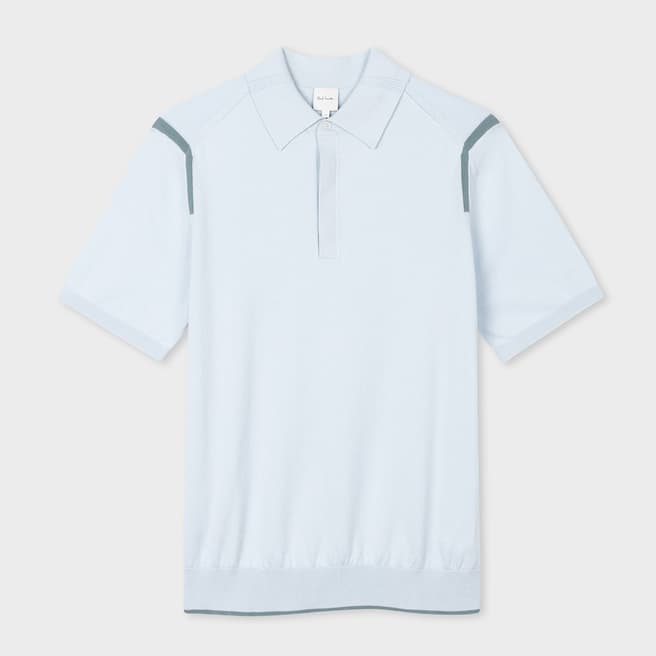 PAUL SMITH Pale Blue Cotton Polo Shirt