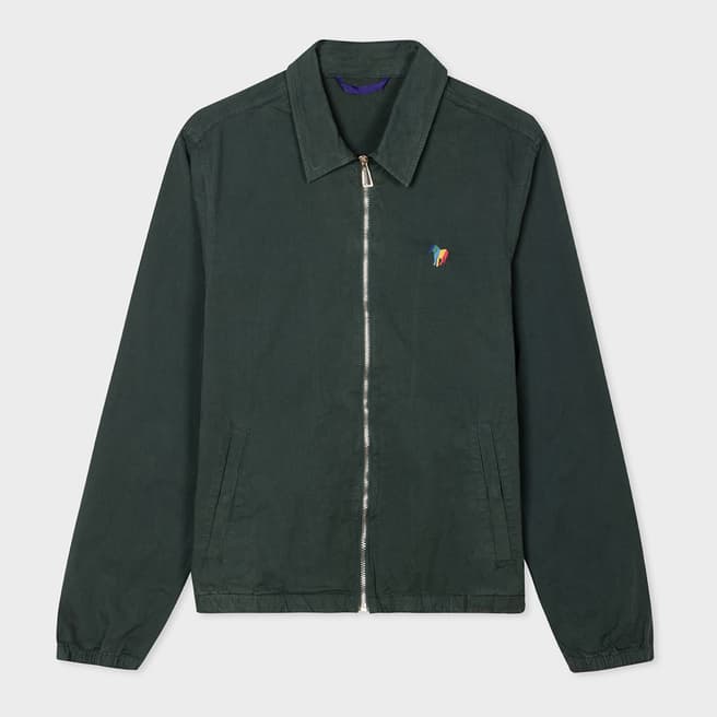 PAUL SMITH Teal Unlined Cotton Blend Zip Jacket