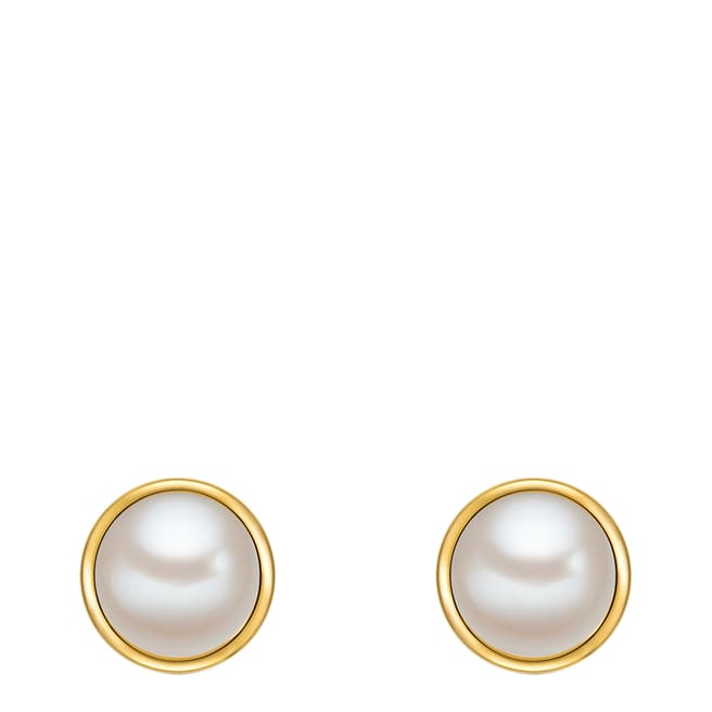 Perldor Yellow Gold/Freshwater Pearl Stud Earrings