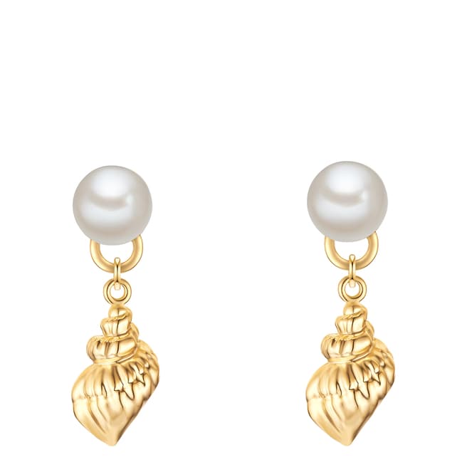Perldor Yellow Gold/Freshwater Pearl Drop Earrings