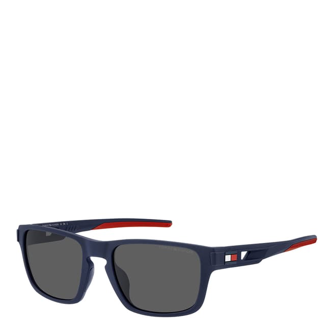 Tommy Hilfiger Matte Blue Rectangular Sunglasses 55mm