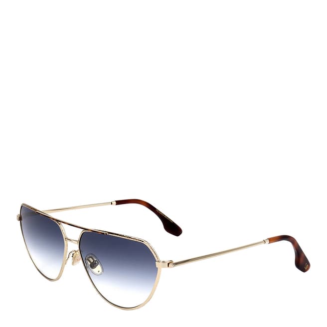 Victoria Beckham Gold, Tortoise Round Sunglasses 60mm