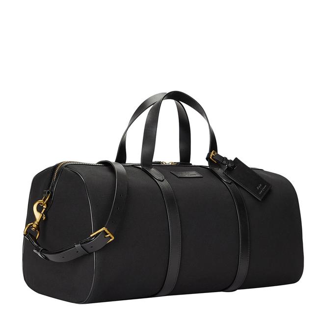 Black Leather Trim Canvas Duffel Bag BrandAlley