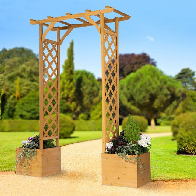 Gablemere Wooden Arch and Planters