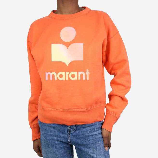 Pre-Loved Isabel Marant Orange Logo Sweatshirt - Size UK 6
