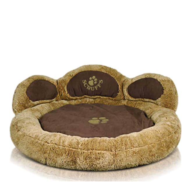Scruffs Light Brown Large Grizzly Bear Paw Bed 130x130x50 cm