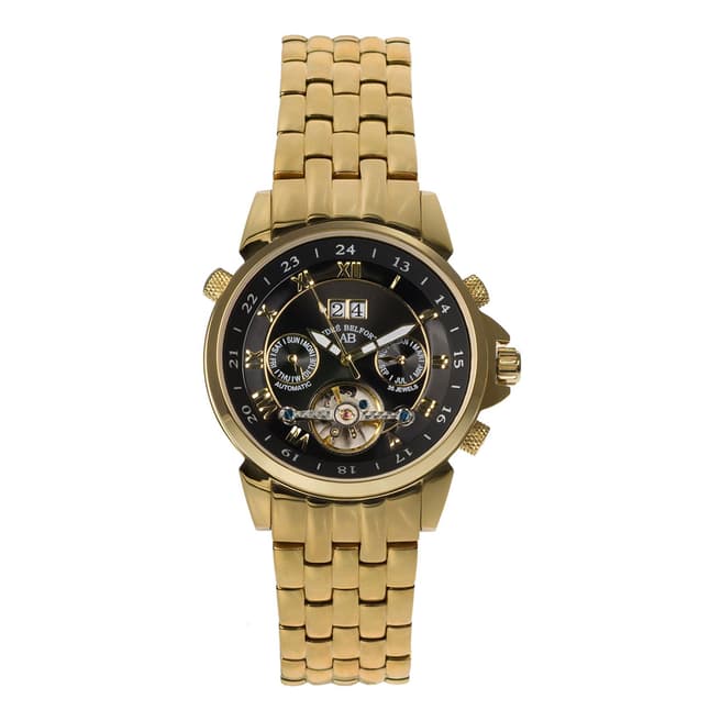 Andre Belfort Men's Gold/Black Stainless Steel Etoile Polaire Watch