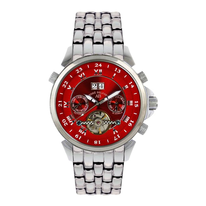Andre Belfort Men's Silver/Red Etoile Polaire Watch