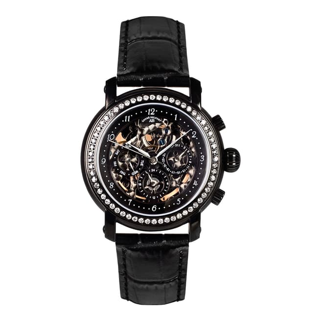 Andre Belfort Men's Black Intemporelle Leather Watch