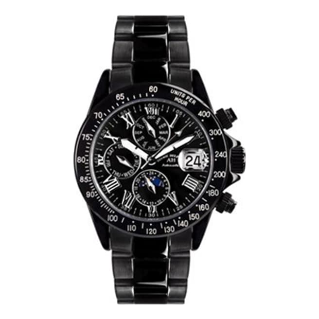 Andre Belfort Men's Black Stainless Steel Le Capitaine Watch