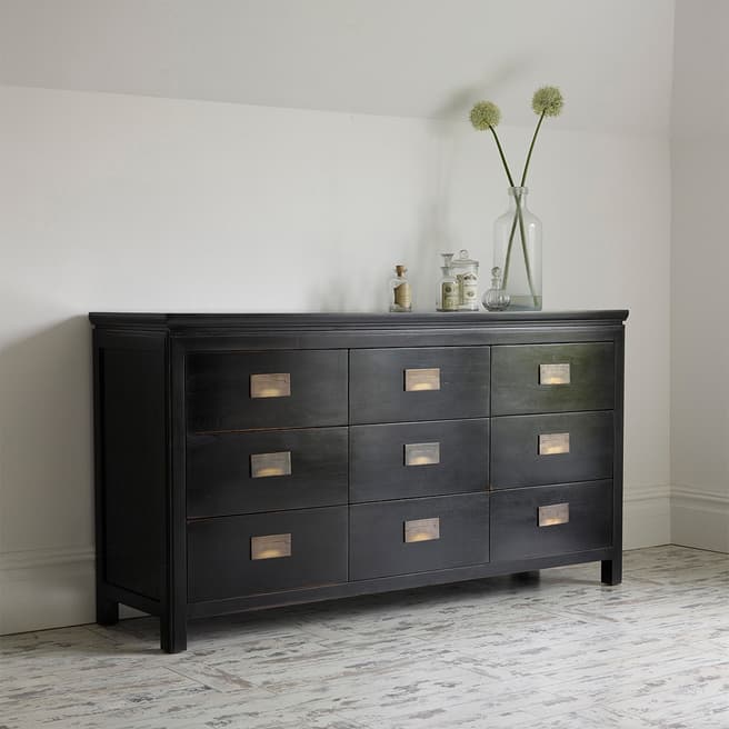 LOMBOK Canton Chest of 9 Drawers, Black