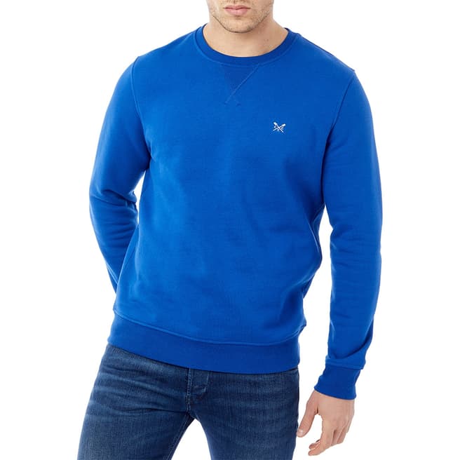 Crew Clothing Blue Cotton Crew Neck Sweatshirt
