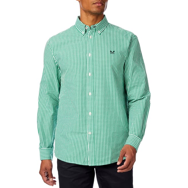 Crew Clothing Green Gingham Cotton Shirt