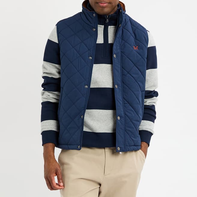 Crew Clothing Navy Quilted Gilet